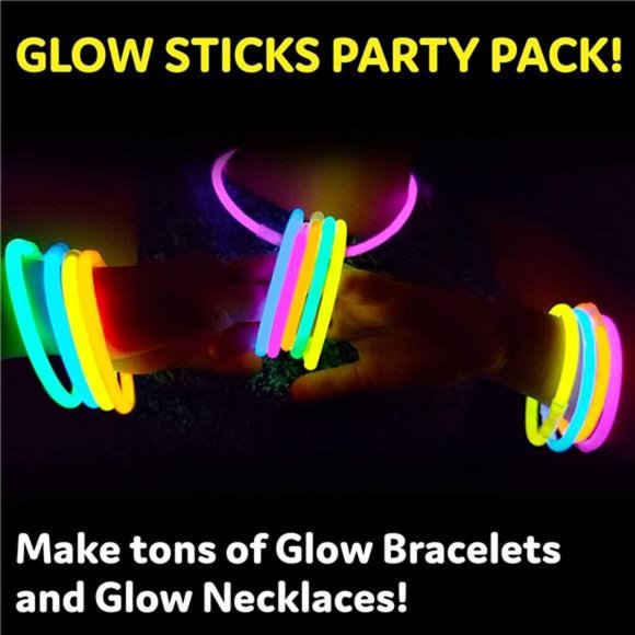 PartySticks Glow Sticks Party Supplies 100pk - 8 Inch Glow in the Dark Light Up - Picture 4 of 6